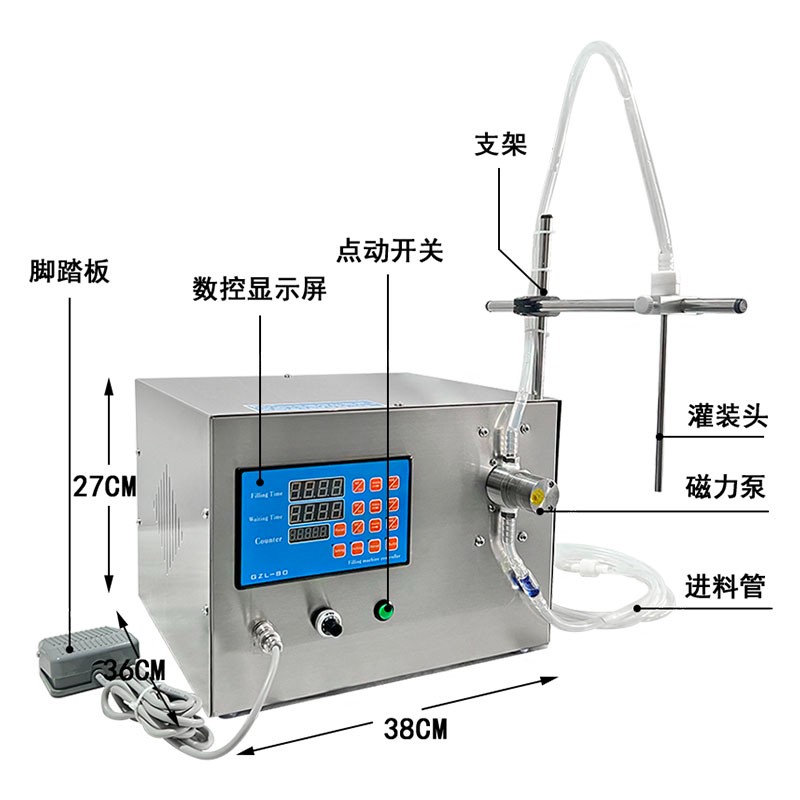 半自动单头变频器磁力泵液体灌装机图3