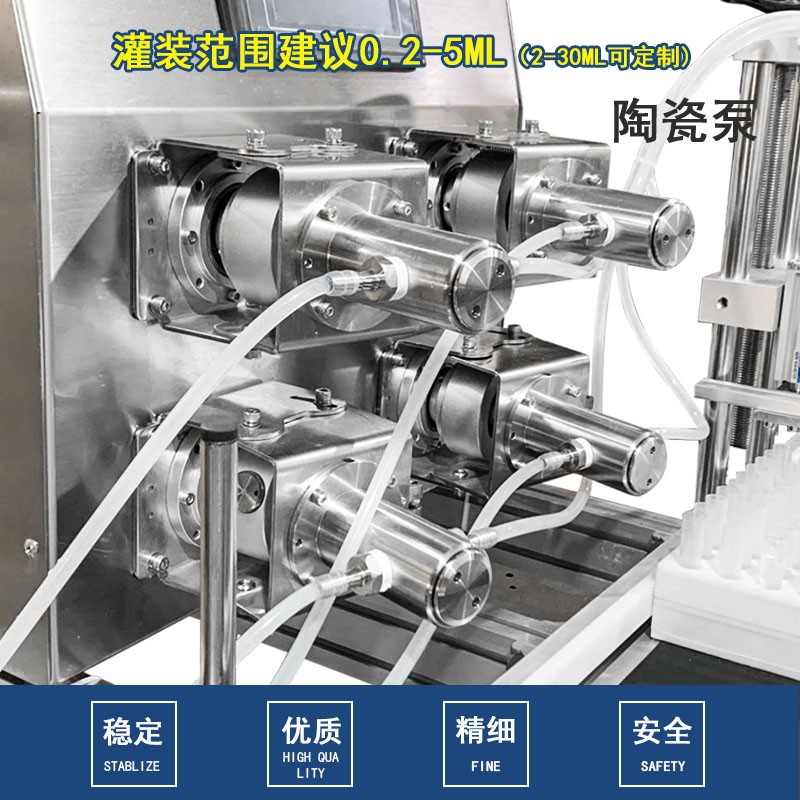 全自动4头高精密陶瓷泵液体定量灌装机图2