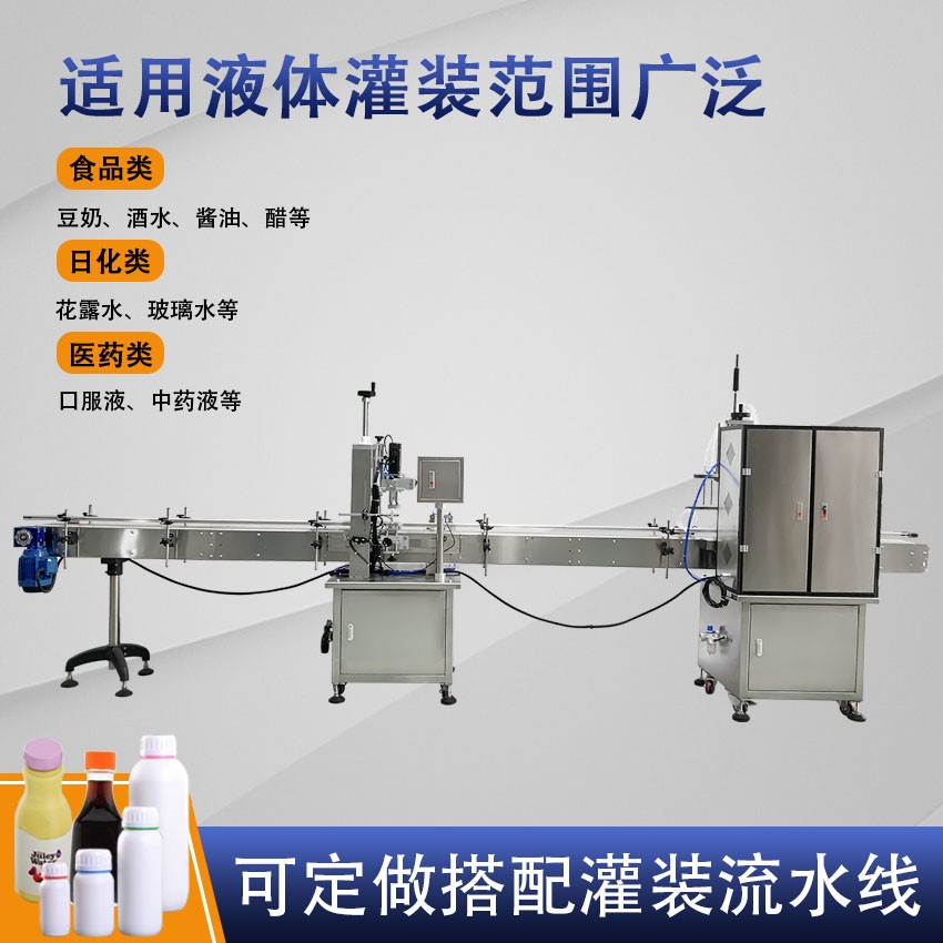 全自动6头磁力泵液体定量灌装旋盖一体机图2