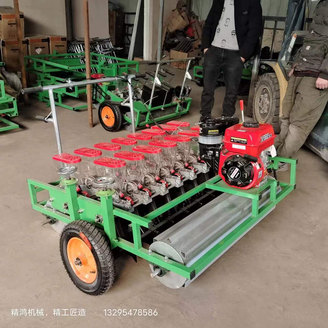 手推式滚轮玉米花生大豆播种机多功能点播精播器种植机施肥一体机图4