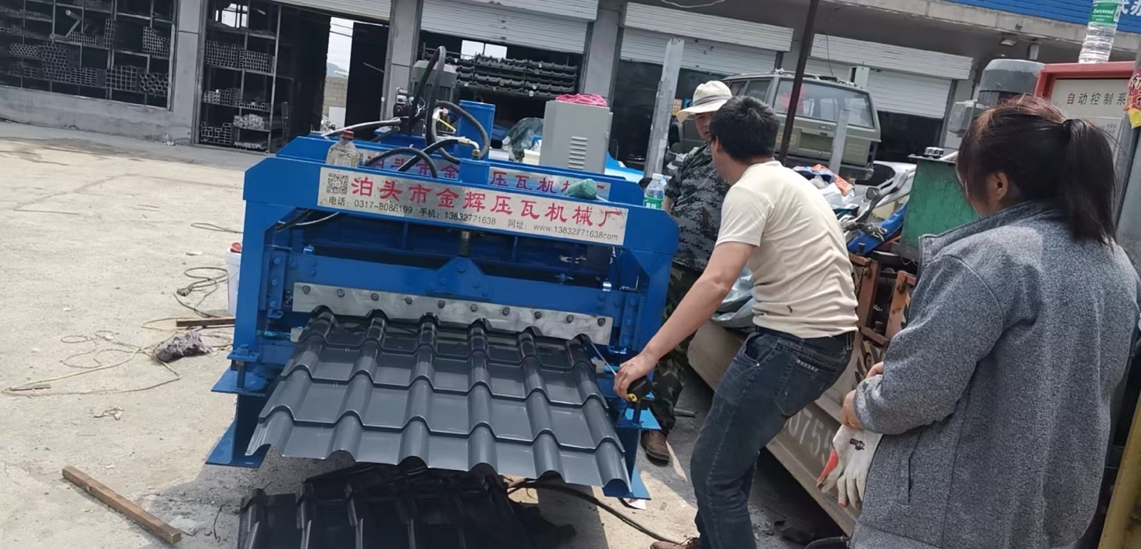 压花机彩钢瓦机双层彩钢压瓦机c型钢机铁皮压瓦机全自动校平机图7