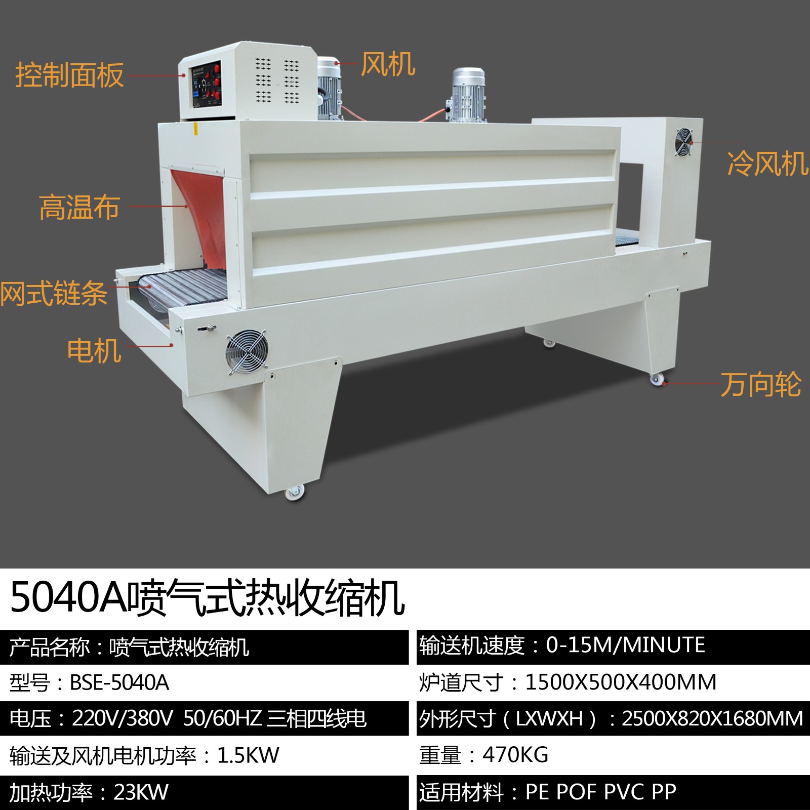 恒隆BSE5040A全自动热缩膜喷气式包装收缩机图2