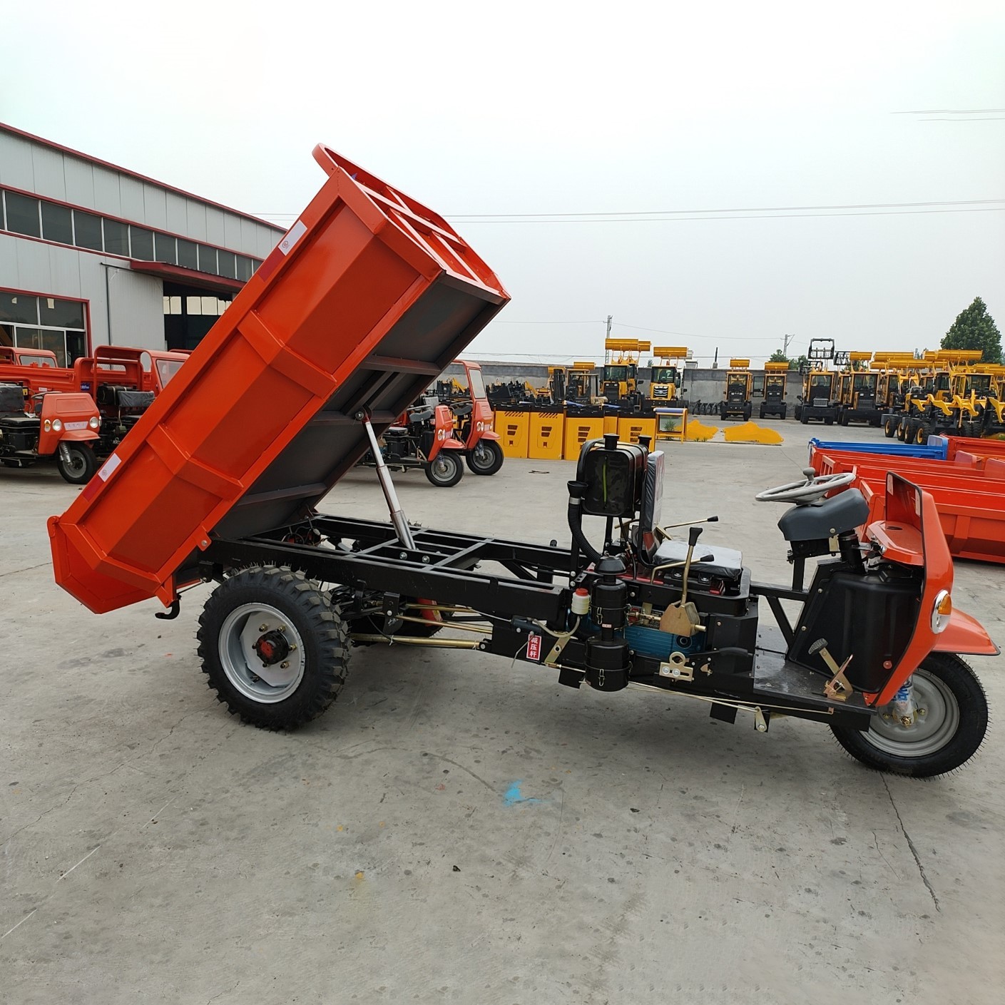 环亚机械工程农用三轮车柴油自卸U型车厢工地建筑工程车图3