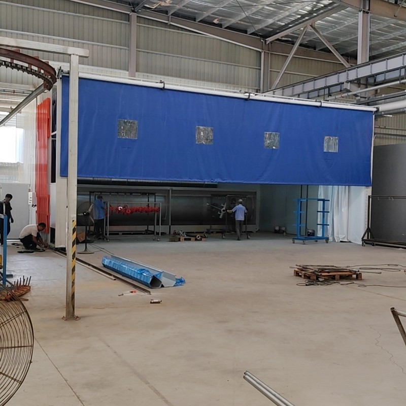 电动折叠轨道式 移动式伸缩喷漆房 打磨烤漆房 厂家定制图3