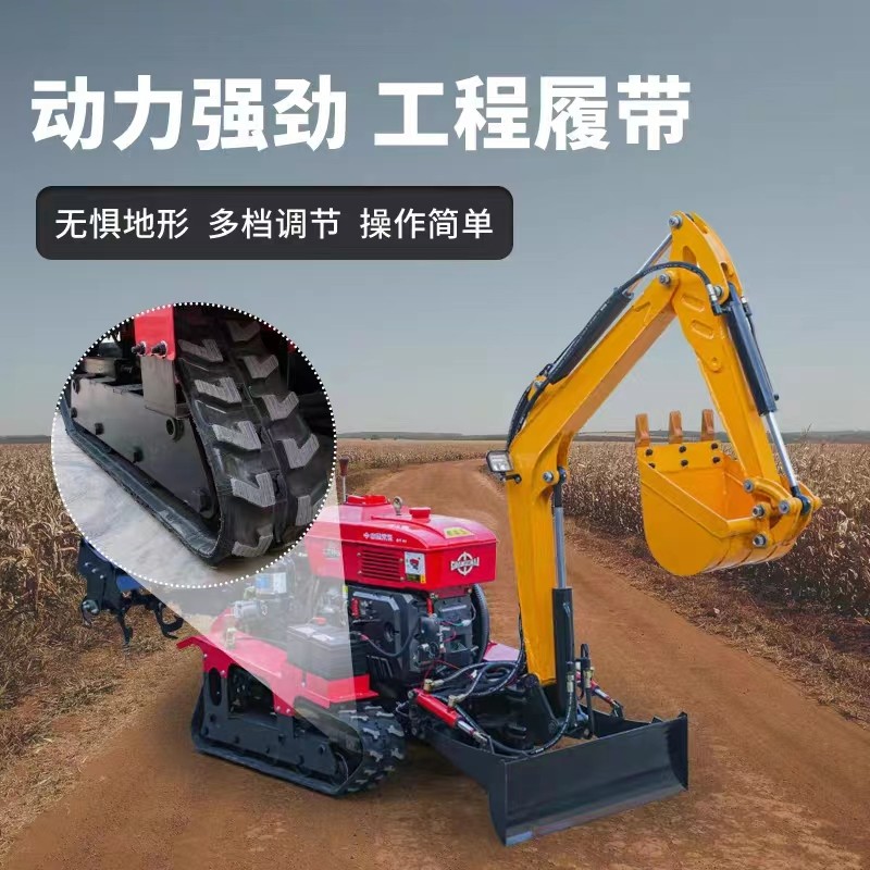 履带式微耕机水旱两用柴油农用大棚果园开沟小型家用乘坐式旋耕机图3